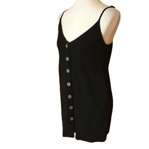 Pink Lily Black Button Down Tank Top